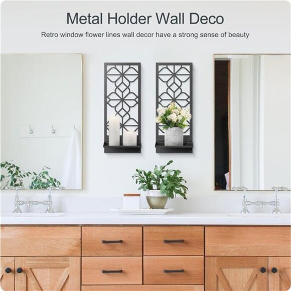 Wall Candle Holder Decor for Living Room Dining Room Bedroom Bathroom - Picture 6 of 8